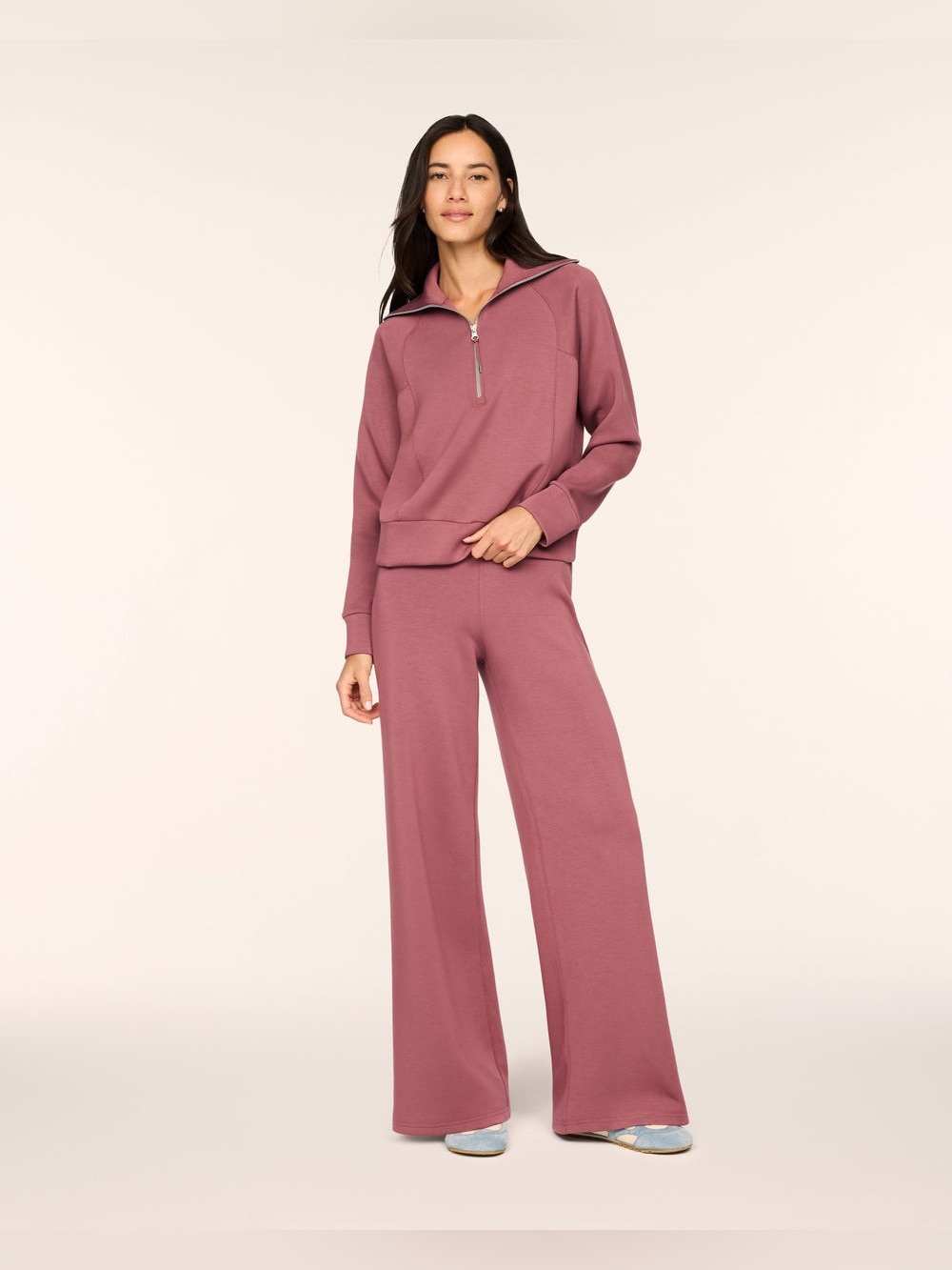 NWT SPANX AirEssentials Wide Leg Pant in Rum Raisin, Size Small Regular